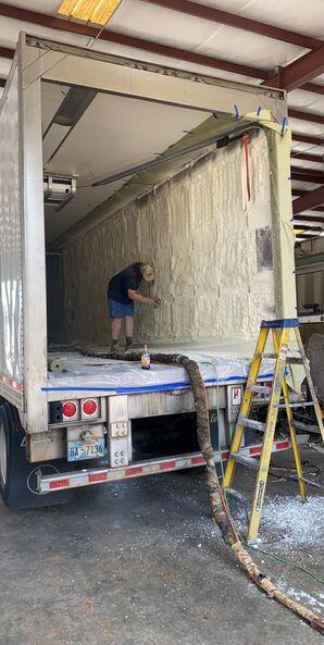 Spray foam 3” close cell done on an eighteen-wheeler in Elba, AL (1)